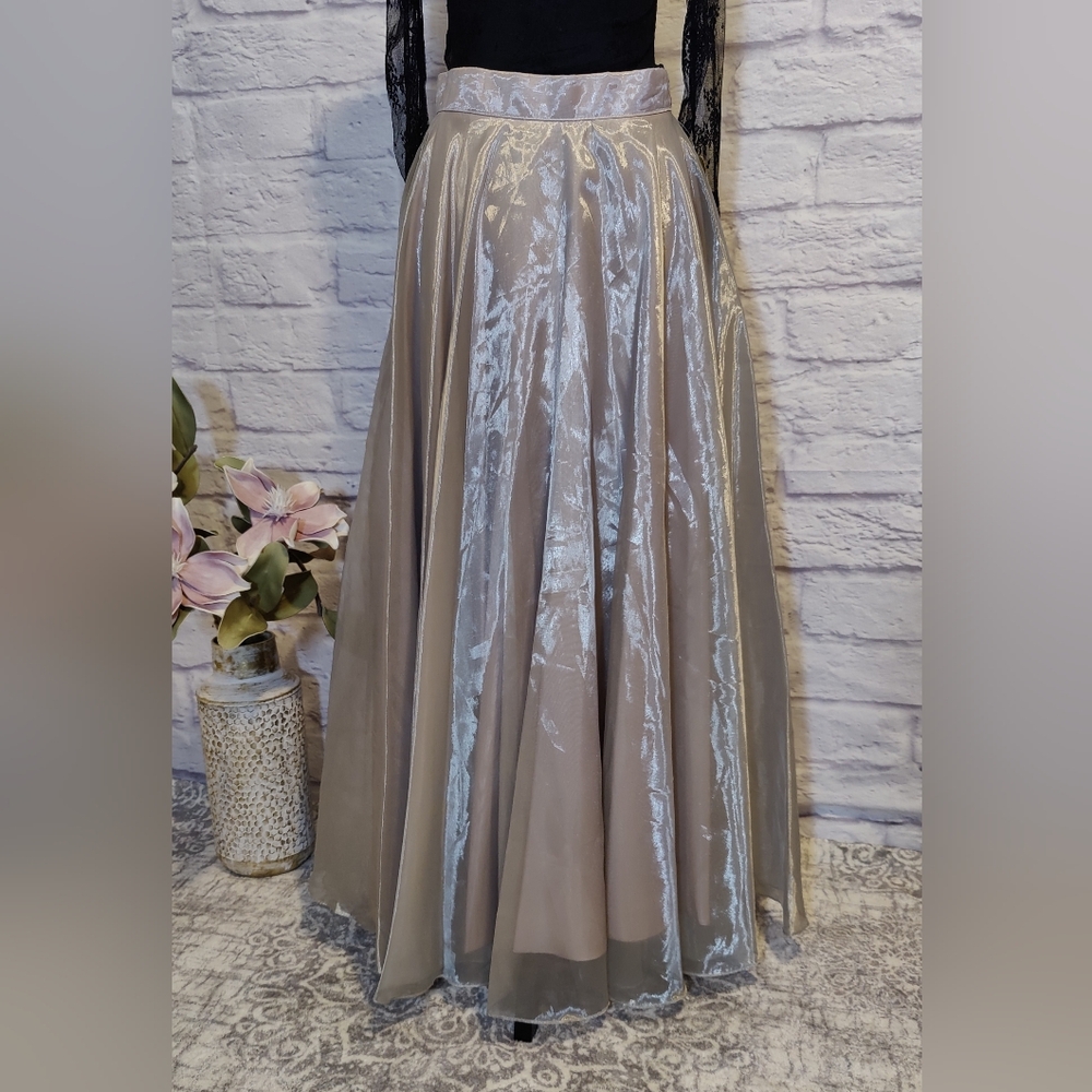 Pelicana High Waist A-Line Organza Full Length Skirt